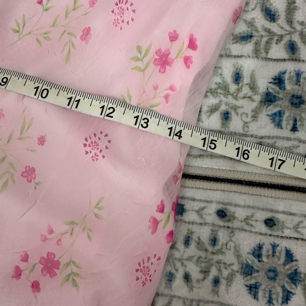 Vintage Jody California Fairycore Cottagecore Pink Floral Chiffon Maxi Dress - Picture 5 of 7